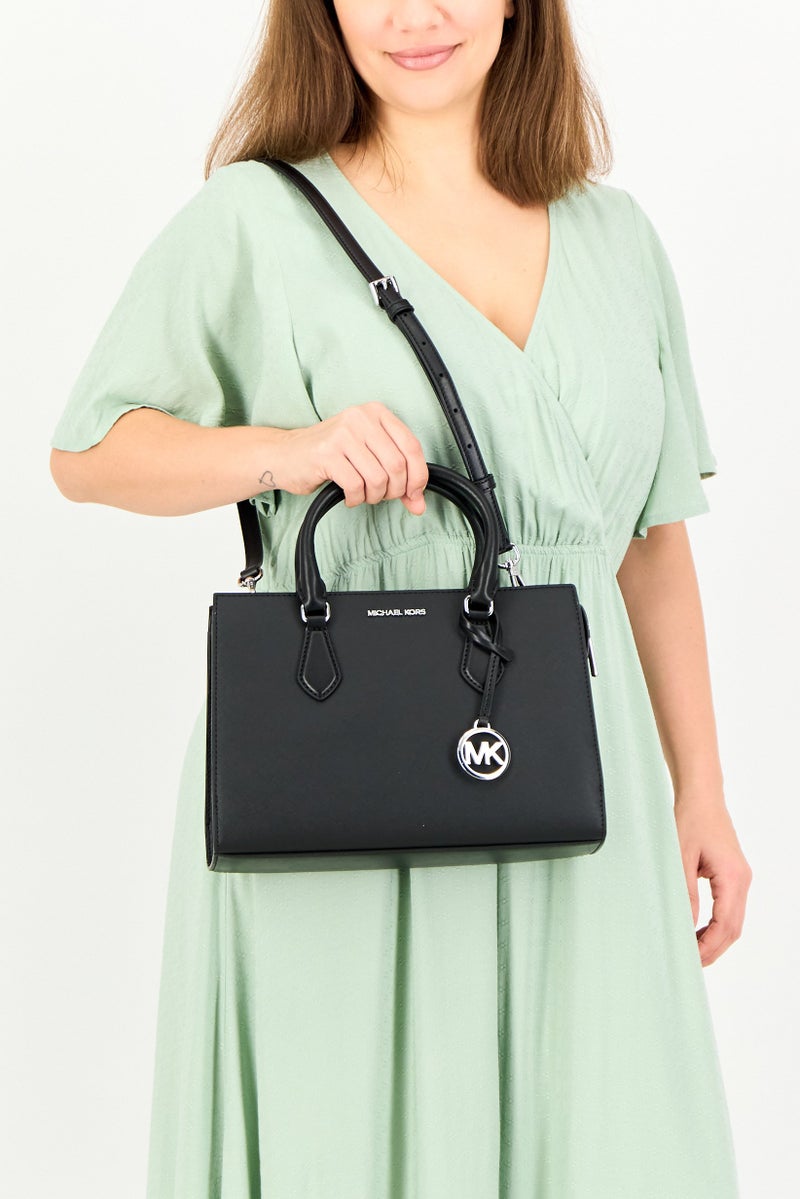 Michael Kors Women Brand Logo Satchel Bag, Black - Image 2